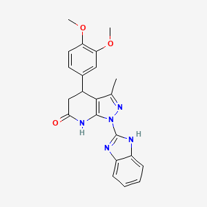 1-(1H-benzimidazol-2-yl)-4-(3,4-dimethoxyphenyl)-3-methyl-1,4,5,7-tetrahydro-6H-pyrazolo[3,4-b]pyridin-6-one