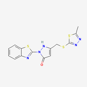 1-(1,3-benzothiazol-2-yl)-3-{[(5-methyl-1,3,4-thiadiazol-2-yl)sulfanyl]methyl}-1H-pyrazol-5-ol