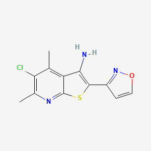 5-Chloro-4,6-dimethyl-2-(1,2-oxazol-3-yl)thieno[2,3-b]pyridin-3-amine