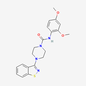 molecular formula C20H22N4O3S B11472559 4-(1,2-benzothiazol-3-yl)-N-(2,4-dimethoxyphenyl)piperazine-1-carboxamide 