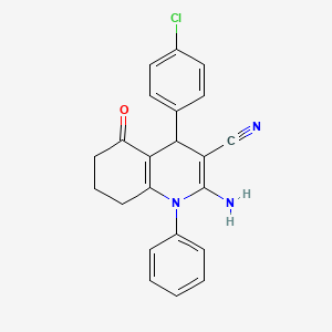 2-Amino-4-(4-chlorophenyl)-5-oxo-1-phenyl-1,4,5,6,7,8-hexahydroquinoline-3-carbonitrile