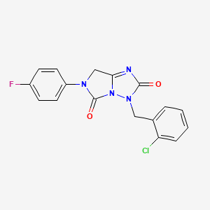 molecular formula C17H12ClFN4O2 B11472566 3-(2-chlorobenzyl)-6-(4-fluorophenyl)-6,7-dihydro-3H-imidazo[1,5-b][1,2,4]triazole-2,5-dione 