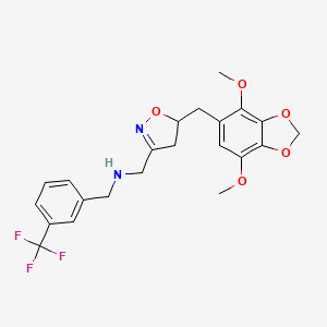 1-{5-[(4,7-dimethoxy-1,3-benzodioxol-5-yl)methyl]-4,5-dihydro-1,2-oxazol-3-yl}-N-[3-(trifluoromethyl)benzyl]methanamine