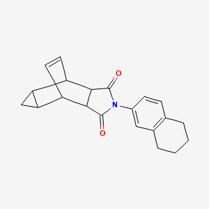 molecular formula C21H21NO2 B11472589 2-(5,6,7,8-tetrahydronaphthalen-2-yl)hexahydro-4,6-ethenocyclopropa[f]isoindole-1,3(2H,3aH)-dione 