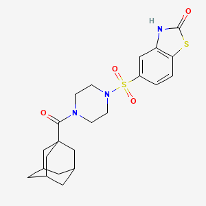 molecular formula C22H27N3O4S2 B11472591 5-{[4-(1-adamantylcarbonyl)piperazin-1-yl]sulfonyl}-1,3-benzothiazol-2(3H)-one 