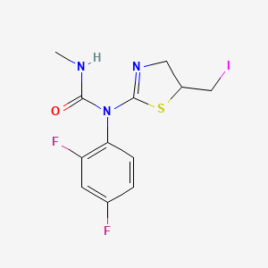 molecular formula C12H12F2IN3OS B11472596 1-(2,4-Difluorophenyl)-1-[5-(iodomethyl)-4,5-dihydro-1,3-thiazol-2-yl]-3-methylurea 