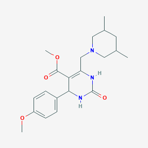 molecular formula C21H29N3O4 B11472610 Methyl 6-[(3,5-dimethylpiperidin-1-yl)methyl]-4-(4-methoxyphenyl)-2-oxo-1,2,3,4-tetrahydropyrimidine-5-carboxylate 