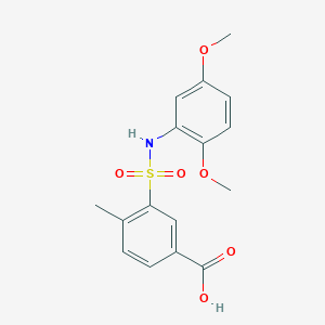 molecular formula C16H17NO6S B11472620 3-[(2,5-Dimethoxyphenyl)sulfamoyl]-4-methylbenzoic acid 