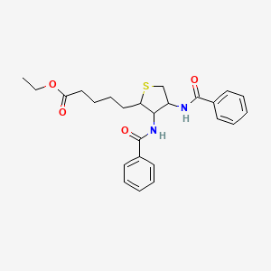 molecular formula C25H30N2O4S B11472628 Ethyl 5-(3,4-dibenzamidothiolan-2-yl)pentanoate 