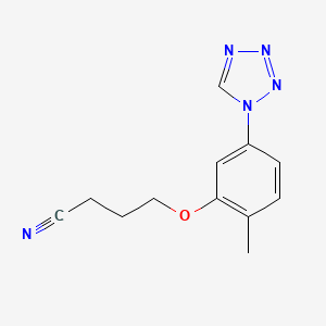 molecular formula C12H13N5O B11472661 4-[2-methyl-5-(1H-tetrazol-1-yl)phenoxy]butanenitrile 