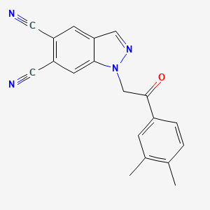 1-[2-(3,4-dimethylphenyl)-2-oxoethyl]-1H-indazole-5,6-dicarbonitrile