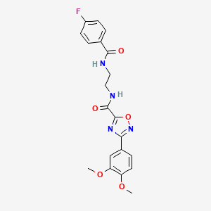 3-(3,4-dimethoxyphenyl)-N-(2-{[(4-fluorophenyl)carbonyl]amino}ethyl)-1,2,4-oxadiazole-5-carboxamide