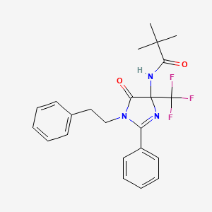 2,2-dimethyl-N-[5-oxo-2-phenyl-1-(2-phenylethyl)-4-(trifluoromethyl)-4,5-dihydro-1H-imidazol-4-yl]propanamide