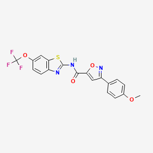 3-(4-methoxyphenyl)-N-[6-(trifluoromethoxy)-1,3-benzothiazol-2-yl]-1,2-oxazole-5-carboxamide