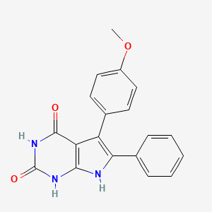 molecular formula C19H15N3O3 B11472718 5-(4-methoxyphenyl)-6-phenyl-1H-pyrrolo[2,3-d]pyrimidine-2,4(3H,7H)-dione 