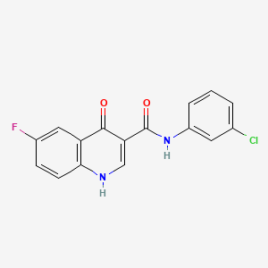 molecular formula C16H10ClFN2O2 B11472752 N-(3-chlorophenyl)-6-fluoro-4-hydroxyquinoline-3-carboxamide 