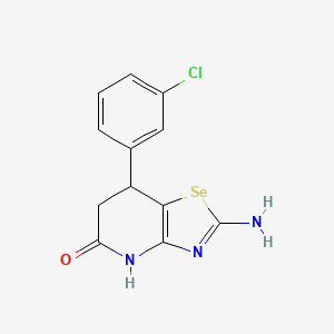 molecular formula C12H10ClN3OSe B11472780 2-Amino-7-(3-chlorophenyl)-4H,6H,7H-[1,3]selenazolo[4,5-b]pyridin-5-one 