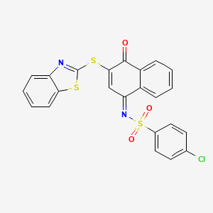 molecular formula C23H13ClN2O3S3 B11472783 N-[(1Z)-3-(1,3-benzothiazol-2-ylsulfanyl)-4-oxonaphthalen-1(4H)-ylidene]-4-chlorobenzenesulfonamide 