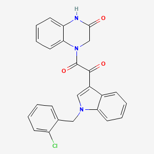 1-[1-(2-chlorobenzyl)-1H-indol-3-yl]-2-(3-oxo-3,4-dihydroquinoxalin-1(2H)-yl)ethane-1,2-dione