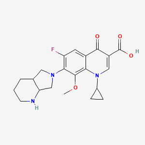 B1147281 1-Cyclopropyl-6-fluoro-8-methoxy-7-(octahydro-6h-pyrrolo[3,4-b]pyridin-6-yl)-4-oxo-1,4-dihydroquinoline-3-carboxylic acid CAS No. 158060-78-7
