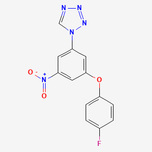 molecular formula C13H8FN5O3 B11472827 1-[3-(4-fluorophenoxy)-5-nitrophenyl]-1H-tetrazole 