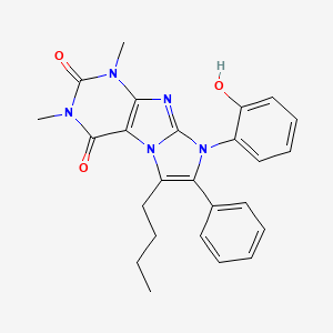 molecular formula C25H25N5O3 B11472853 6-butyl-8-(2-hydroxyphenyl)-1,3-dimethyl-7-phenyl-1H-imidazo[2,1-f]purine-2,4(3H,8H)-dione 