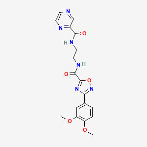 N-[2-({[3-(3,4-dimethoxyphenyl)-1,2,4-oxadiazol-5-yl]carbonyl}amino)ethyl]pyrazine-2-carboxamide