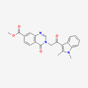 molecular formula C22H19N3O4 B11472890 methyl 3-[2-(1,2-dimethyl-1H-indol-3-yl)-2-oxoethyl]-4-oxo-3,4-dihydroquinazoline-7-carboxylate 