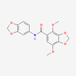 molecular formula C17H15NO7 B11472942 N-(1,3-benzodioxol-5-yl)-4,7-dimethoxy-1,3-benzodioxole-5-carboxamide 