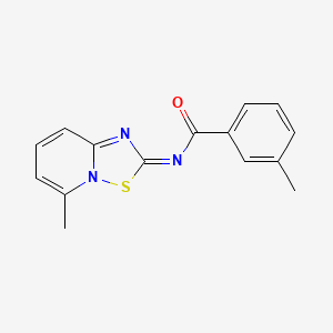 molecular formula C15H13N3OS B11472946 3-methyl-N-[(2E)-5-methyl-2H-[1,2,4]thiadiazolo[2,3-a]pyridin-2-ylidene]benzamide 