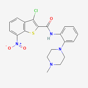 molecular formula C20H19ClN4O3S B11472954 3-chloro-N-[2-(4-methylpiperazin-1-yl)phenyl]-7-nitro-1-benzothiophene-2-carboxamide 