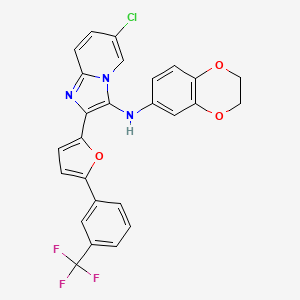 6-chloro-N-(2,3-dihydro-1,4-benzodioxin-6-yl)-2-{5-[3-(trifluoromethyl)phenyl]furan-2-yl}imidazo[1,2-a]pyridin-3-amine