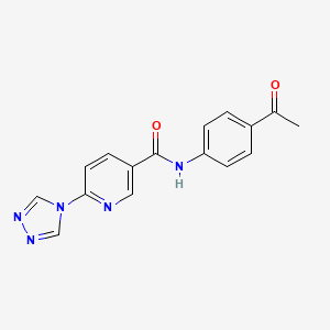 N-(4-acetylphenyl)-6-(4H-1,2,4-triazol-4-yl)pyridine-3-carboxamide