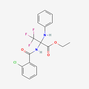 Propanoic acid, 2-[(2-chlorobenzoyl)amino]-3,3,3-trifluoro-2-(phenylamino)-, ethyl ester