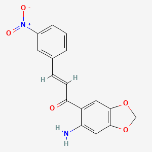 molecular formula C16H12N2O5 B11473004 (2E)-1-(6-amino-1,3-benzodioxol-5-yl)-3-(3-nitrophenyl)prop-2-en-1-one 