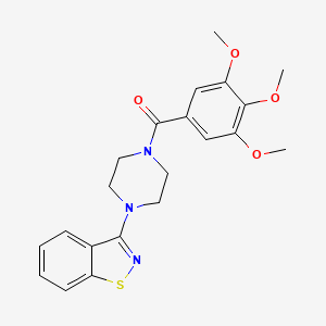 molecular formula C21H23N3O4S B11473006 [4-(1,2-Benzothiazol-3-yl)piperazin-1-yl](3,4,5-trimethoxyphenyl)methanone 