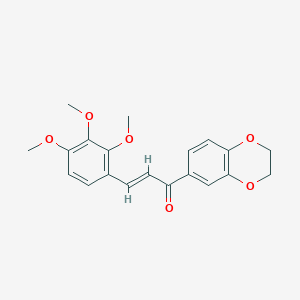 molecular formula C20H20O6 B11473029 (2E)-1-(2,3-dihydro-1,4-benzodioxin-6-yl)-3-(2,3,4-trimethoxyphenyl)prop-2-en-1-one 