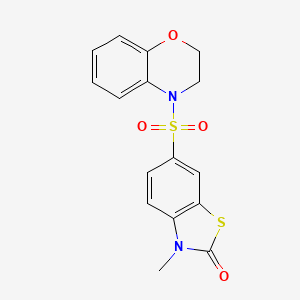 molecular formula C16H14N2O4S2 B11473038 6-(2,3-dihydro-4H-1,4-benzoxazin-4-ylsulfonyl)-3-methyl-1,3-benzothiazol-2(3H)-one 