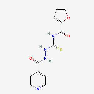 molecular formula C12H10N4O3S B11473058 N-{[(Furan-2-ylformamido)methanethioyl]amino}pyridine-4-carboxamide 