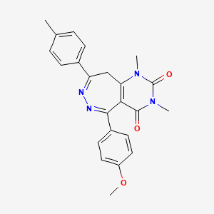 molecular formula C23H22N4O3 B11473073 5-(4-methoxyphenyl)-1,3-dimethyl-8-(4-methylphenyl)-1H-pyrimido[5,4-d][1,2]diazepine-2,4(3H,9H)-dione 