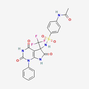 N-(4-{[2,4,6-trioxo-1-phenyl-5-(trifluoromethyl)-2,3,4,5,6,7-hexahydro-1H-pyrrolo[2,3-d]pyrimidin-5-yl]sulfamoyl}phenyl)acetamide