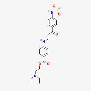 molecular formula C23H31N3O5S B11473123 2-(Diethylamino)ethyl 4-[(3-{4-[(methylsulfonyl)amino]phenyl}-3-oxopropyl)amino]benzoate 