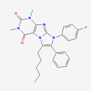 molecular formula C26H26FN5O2 B11473131 8-(4-fluorophenyl)-1,3-dimethyl-6-pentyl-7-phenyl-1H-imidazo[2,1-f]purine-2,4(3H,8H)-dione CAS No. 1011407-11-6