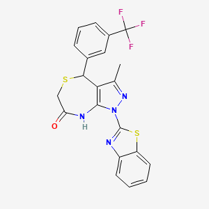 1-(1,3-benzothiazol-2-yl)-3-methyl-4-[3-(trifluoromethyl)phenyl]-4,8-dihydro-1H-pyrazolo[3,4-e][1,4]thiazepin-7(6H)-one