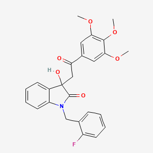 1-(2-fluorobenzyl)-3-hydroxy-3-[2-oxo-2-(3,4,5-trimethoxyphenyl)ethyl]-1,3-dihydro-2H-indol-2-one