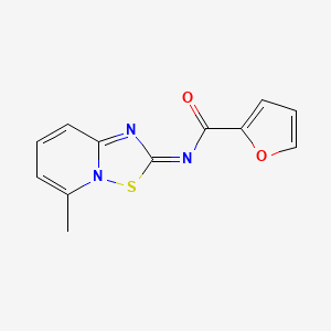 N-[(2E)-5-methyl-2H-[1,2,4]thiadiazolo[2,3-a]pyridin-2-ylidene]furan-2-carboxamide