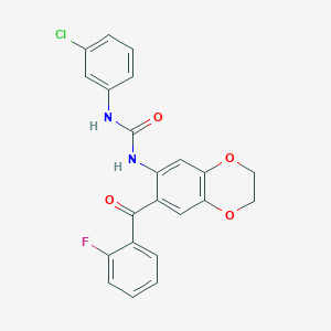 1-(3-Chlorophenyl)-3-{7-[(2-fluorophenyl)carbonyl]-2,3-dihydro-1,4-benzodioxin-6-yl}urea