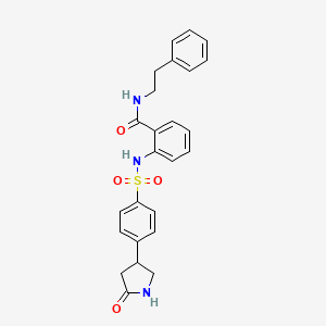 2-({[4-(5-oxopyrrolidin-3-yl)phenyl]sulfonyl}amino)-N-(2-phenylethyl)benzamide