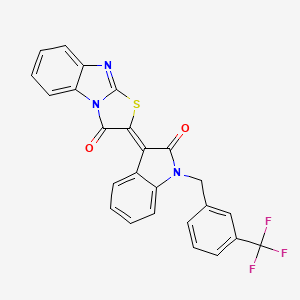 (2Z)-2-{2-oxo-1-[3-(trifluoromethyl)benzyl]-1,2-dihydro-3H-indol-3-ylidene}[1,3]thiazolo[3,2-a]benzimidazol-3(2H)-one