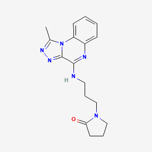 molecular formula C17H20N6O B11473209 2-Pyrrolidinone, 1-[3-[(1-methyl[1,2,4]triazolo[4,3-a]quinoxalin-4-yl)amino]propyl]- 